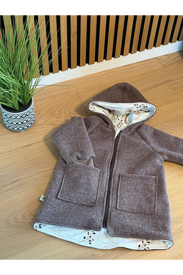 Walkjacke braun/floral 92-104