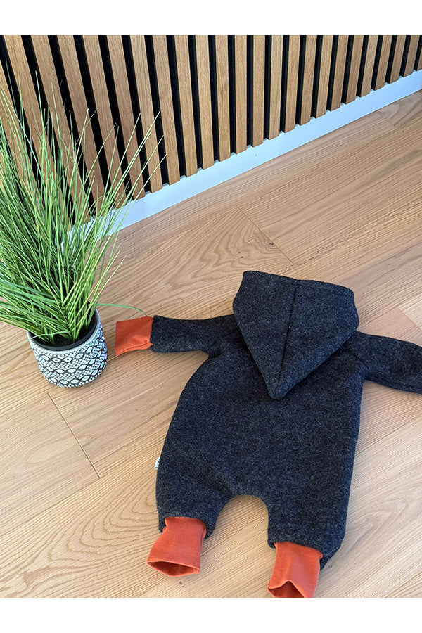 Walkoverall anthrazit/geblümt/rost 74-86