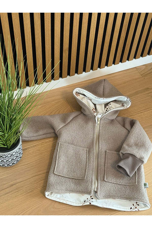 Walkjacke beige/floral 92-104