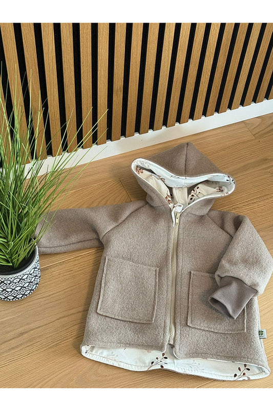 Walkjacke beige/floral 110-116