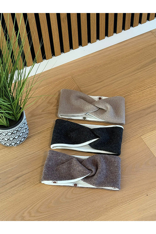 Stirnband aus Wollwalk Sonne