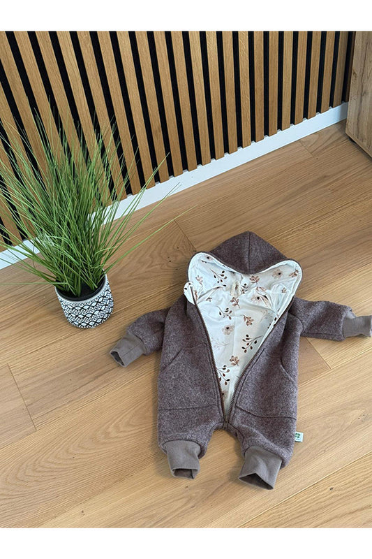 Walkoverall braun/floral 56-68