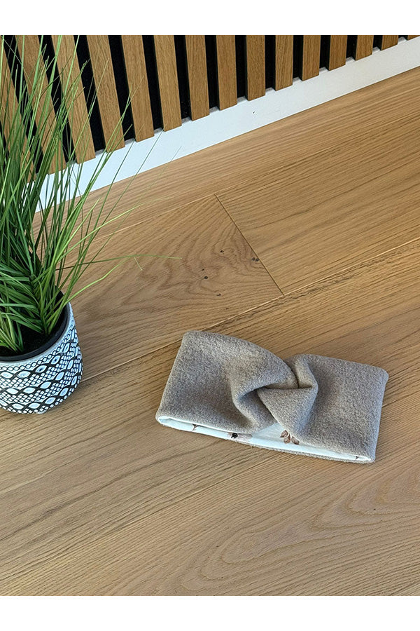 Stirnband aus Wollwalk Blumen