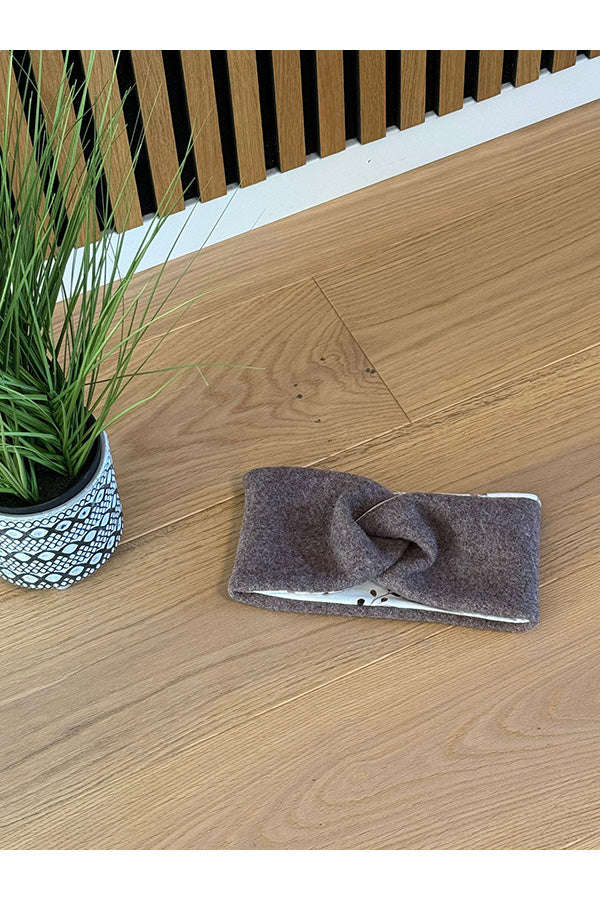 Stirnband aus Wollwalk Blumen